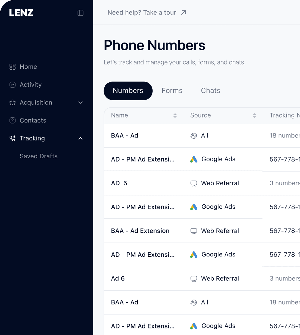 Call Tracking Dashboard